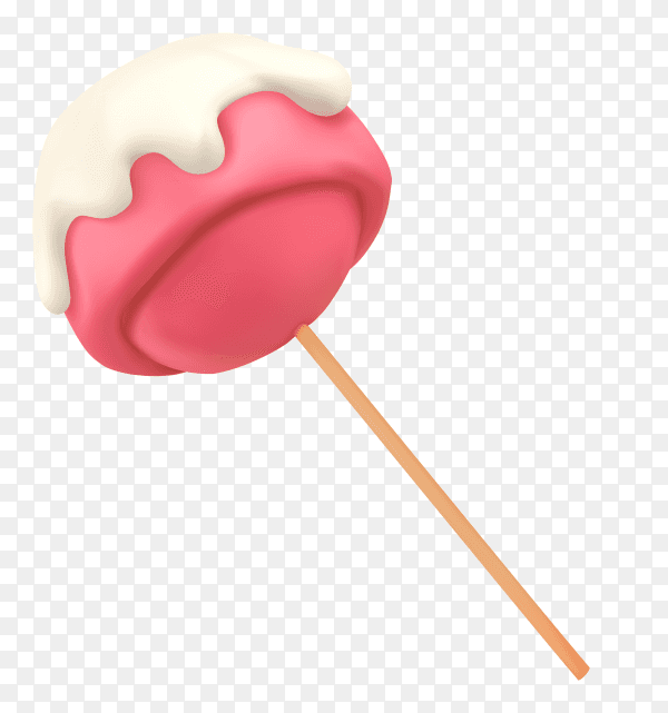 Realistic pink lollipop Premium vector PNG