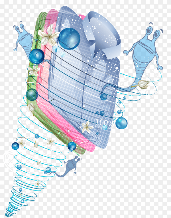 Realistic promo of washing powder Premium Vector PNG