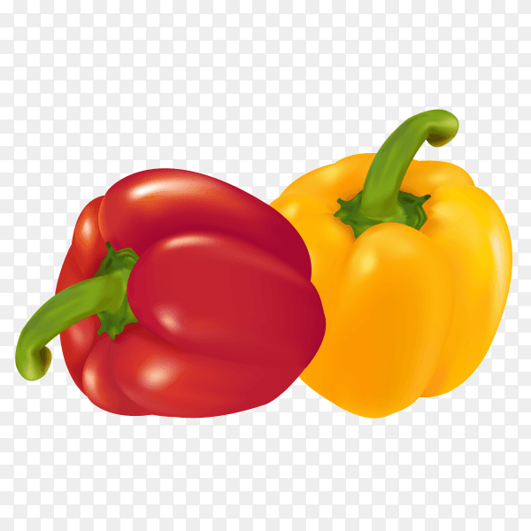 Red and yellow pepper on transprent background PNG