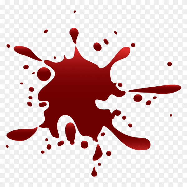 Red drop of blood on transparent background PNG