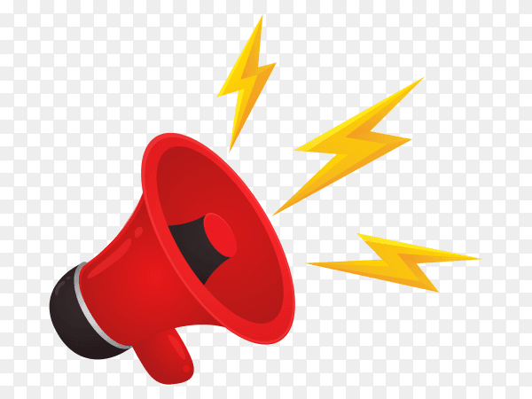 Red megaphone is advertising selling products online Clipart PNG