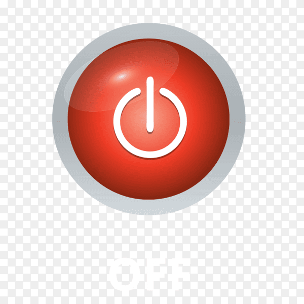 Red off button Premium Vector PNG