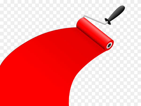 Red paint bruch on transparent background PNG