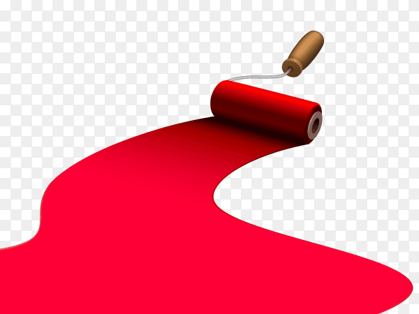 Red paitn bruch on transparent PNG