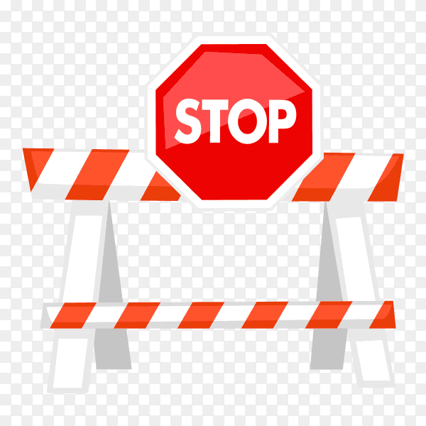 Red stop sign Premium vector PNG