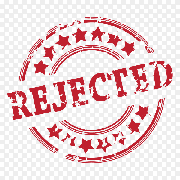 Rejected Stamp on transparent background PNG