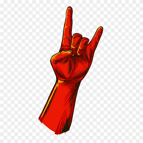 Rock hand sign gesture Premium vector PNG