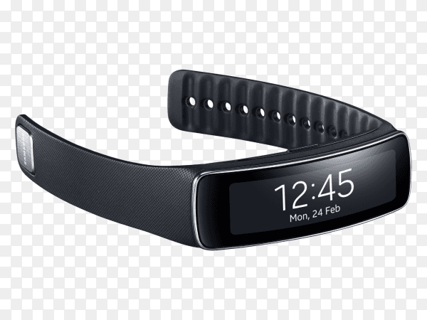 Samsung Galaxy Gear Fit Smart Watch on transparent background PNG