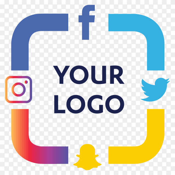 Set most popular social media icons twitter,snapchat, facebook and instagram vector PNG