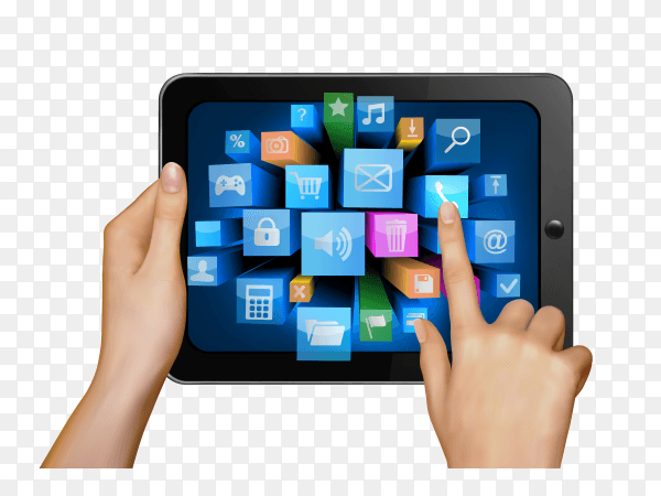 Smartphone applications Premium vector PNG