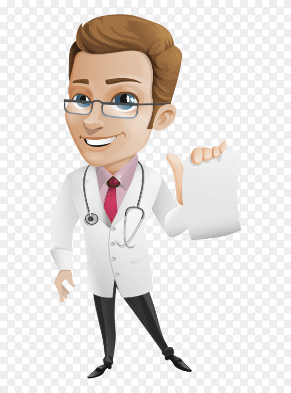 Smiling doctor on transparent background PNG