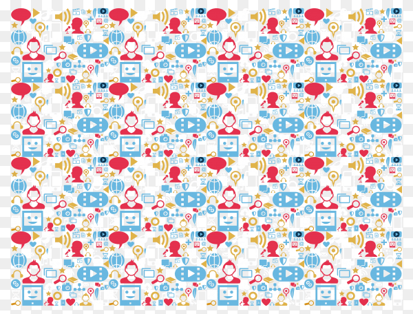 Social media icons on transparent background PNG