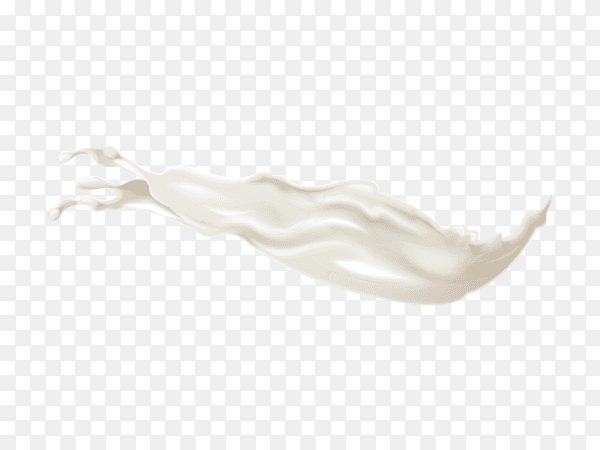 Splash white cream on transparent PNG
