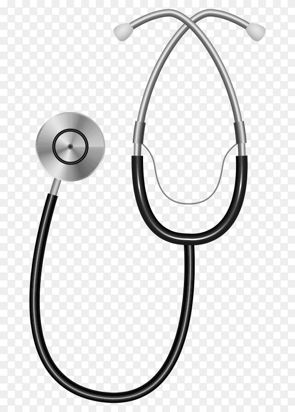 Stethoscope and medical equipmentn on transparent PNG