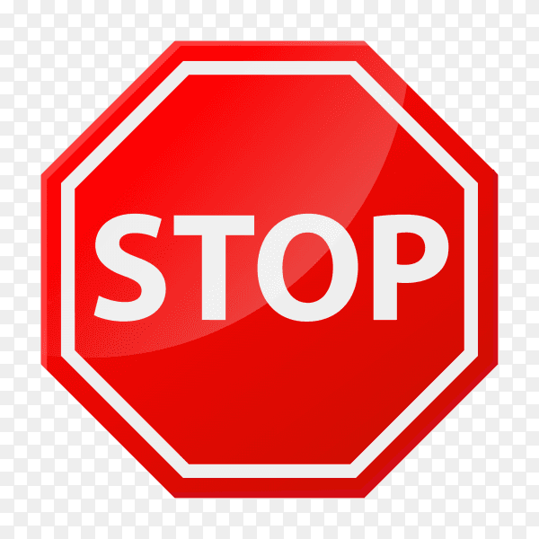 Stop sign icon notifications on transparent background PNG