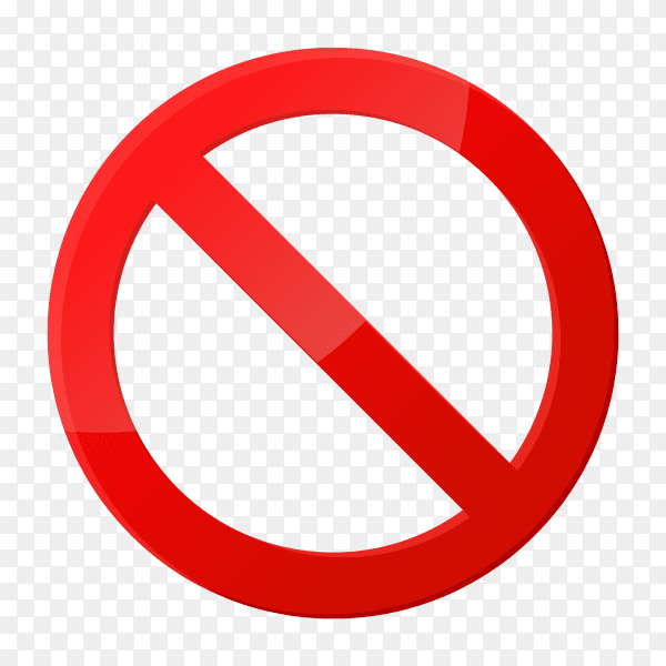 Stop sign icon notifications that do not do anything on transparent background PNG