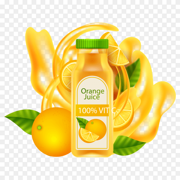 Sweet orange juice on transparent background PNG