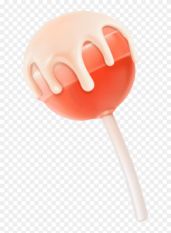 Sweet Colorful lollipop with white stick Premium vector PNG
