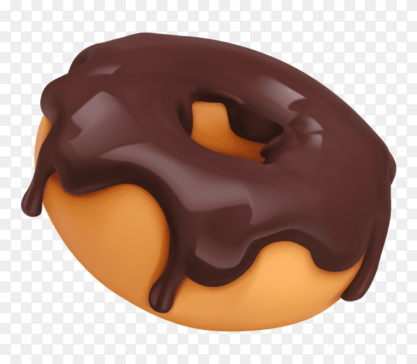 Tasty chocolate dount on transparent background PNG