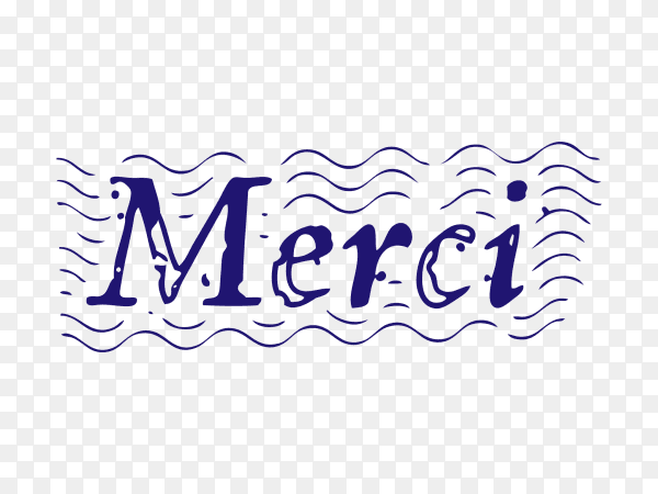 Thank you in france stamp on transparent PNG