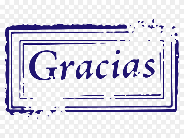 Thank you in spanish Stamp vector PNG