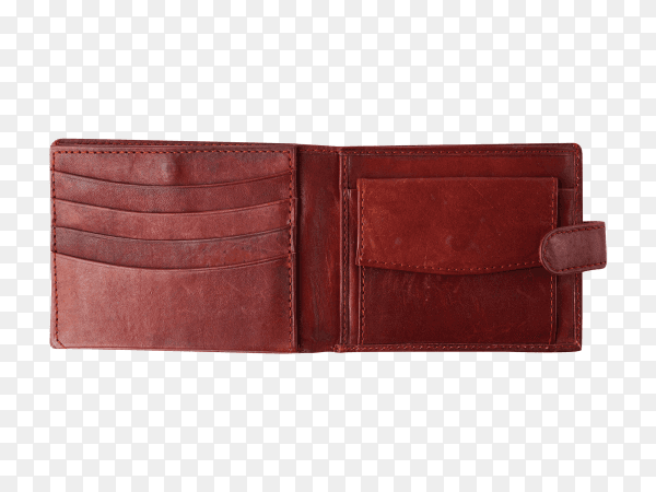 The brown isolated leather pocket on transparent background PNG
