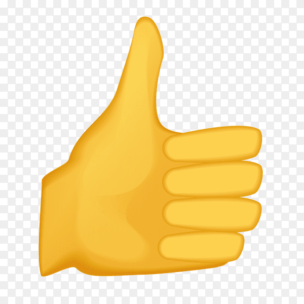 Thumbs up gesture emoji on transparent PNG