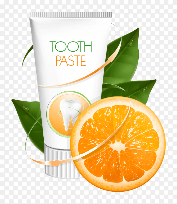 Tooth paste orange arrows on transparent PNG