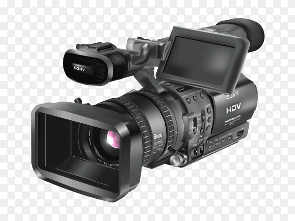 Vedio camera 3D on transparent background PNG