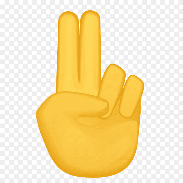 Victory hand gestures emoji Preimum vector PNG