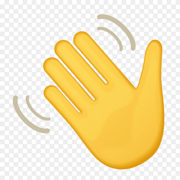 Waving hand gestures emoji on transparent background PNG