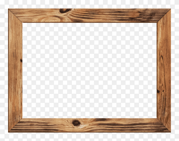 Wood picture frame isolated on transparent background PNG