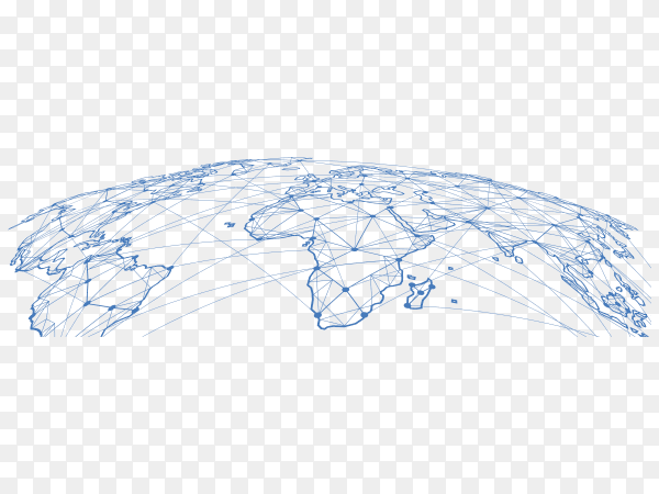 World map on transparent background PNG