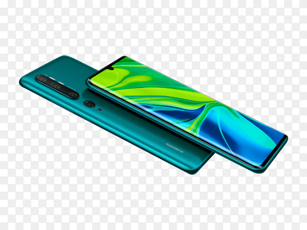 Xiaomi Mi Note 10 -108 megapixel smartphone camera unveiled on transparent background PNG