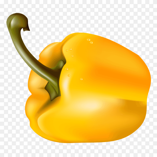 Yellow Pepper 3D Clipart PNG