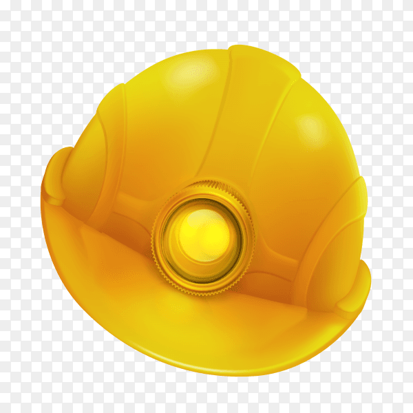 Yellow Safety helmet on transparent background PNG