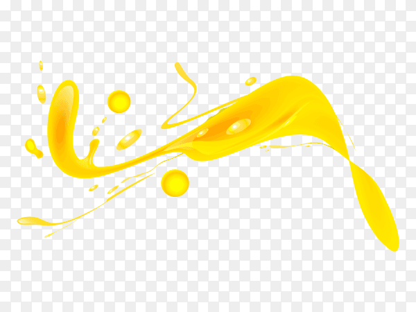 Yellow Splash paint on transparent background PNG