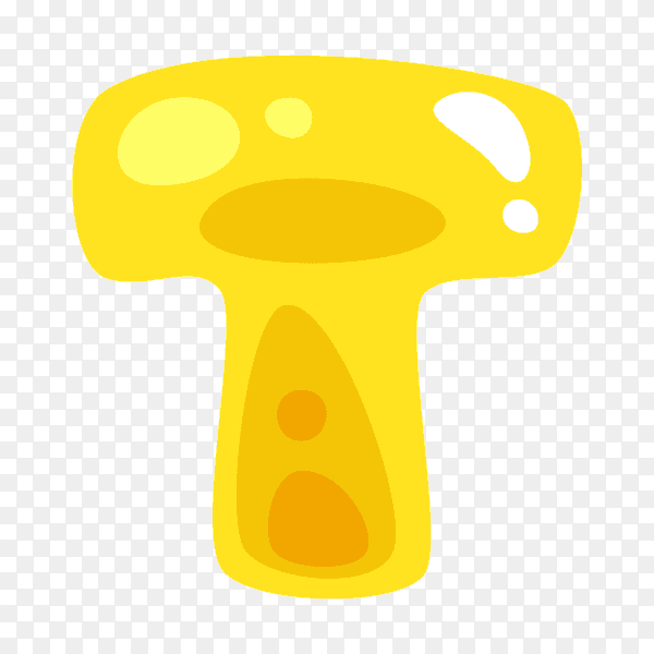 Yellow color shaper T letter Clipart PNG