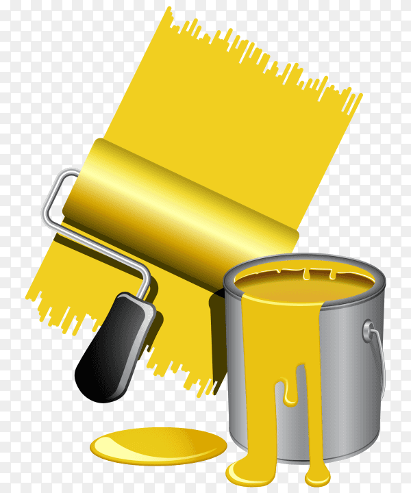 Yellow paint bruch Clipart PNG