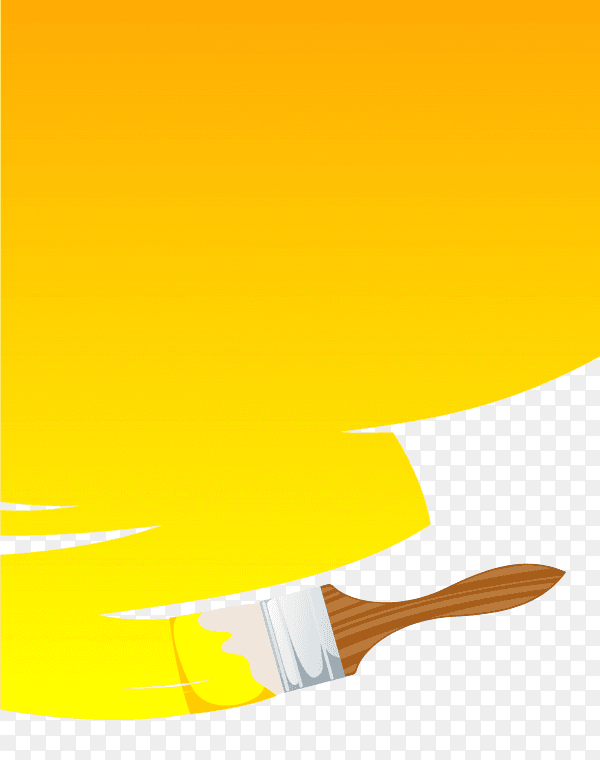 Yellow paint bruch Vector PNG