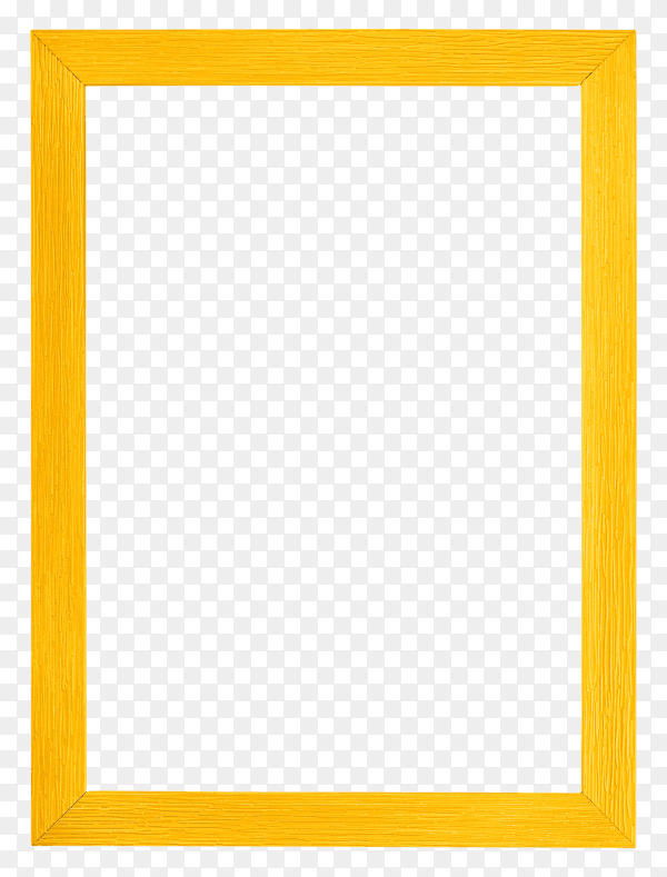 Yellow picture frame design on transparent background PNG
