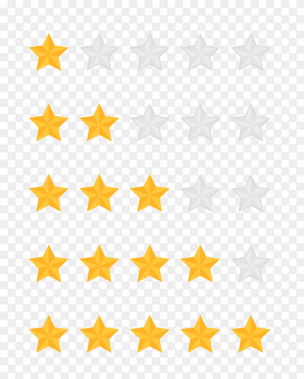 Yellow star quality rating products services customers on transparent PNG