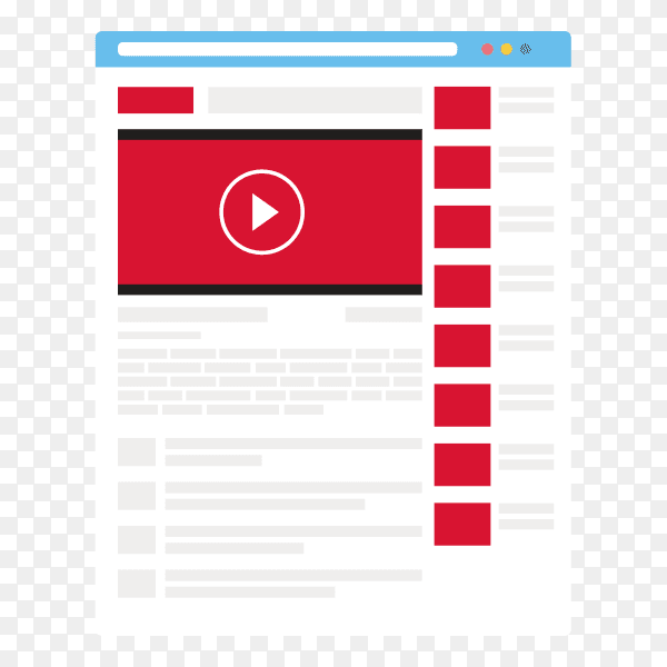 YouTube interface vector PNG