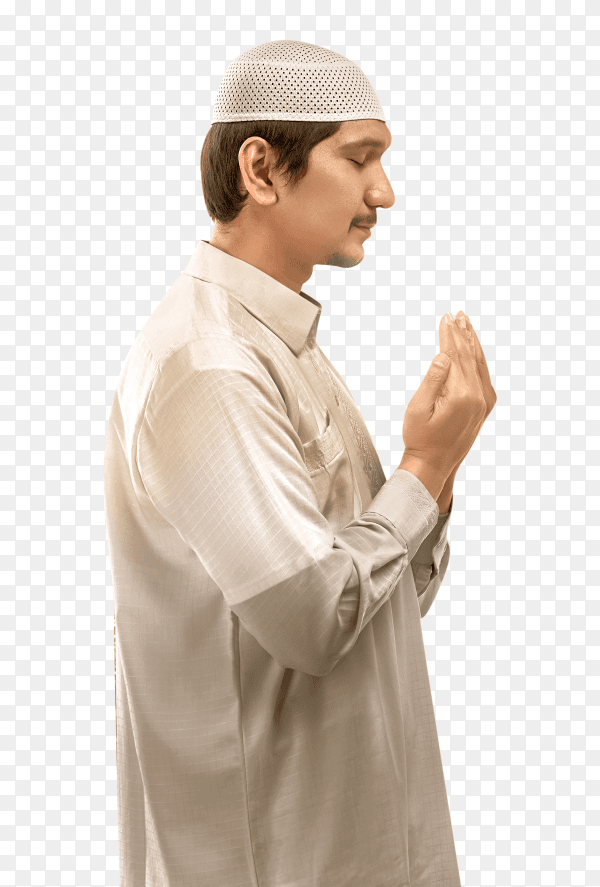 Young muslim man praying to god Clipart PNG