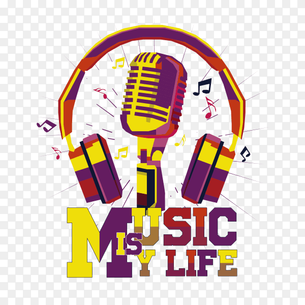 colorful music style design vector PNG