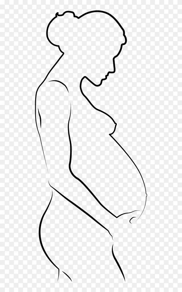 pregnant woman silhouette on transparent background PNG