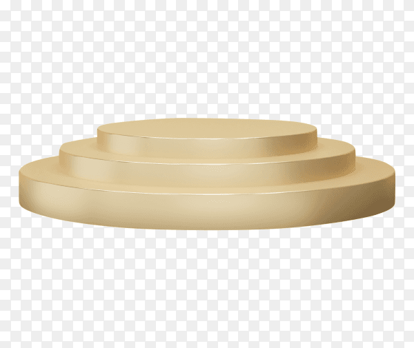 3D abstract render gold podium on transparent background PNG