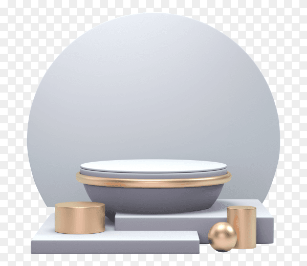3D render classic Silver and gold podium Premium vector PNG