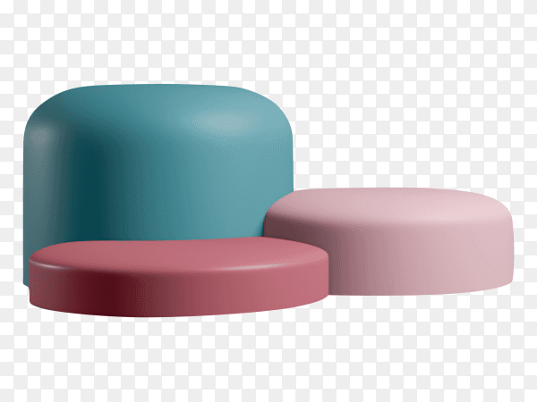 3D render minimal style podium pedestal colourful paste Clipart PNG