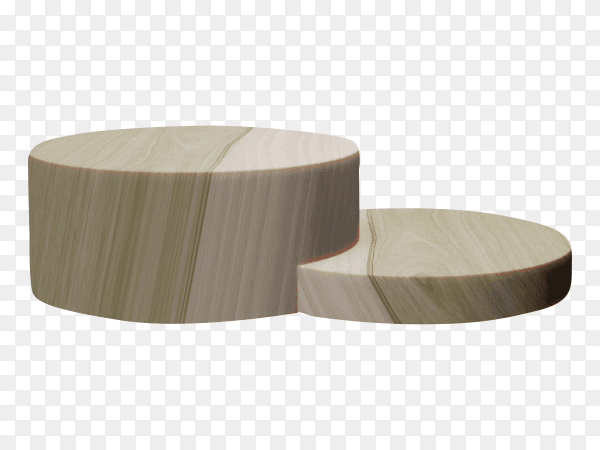 3D render wood Podium on transparent background PNG